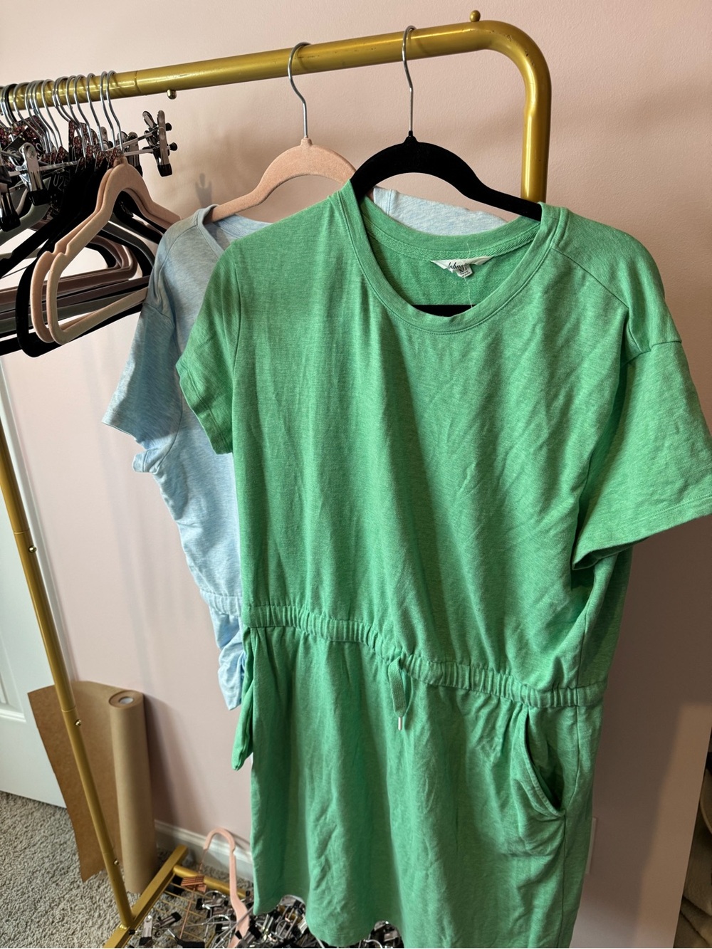 BUNDLE of Green & Blue Drawstring Waist Dresses